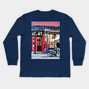 Manhattan NY - Greenwich Village Bookstore Kids Long Sleeve T-Shirt